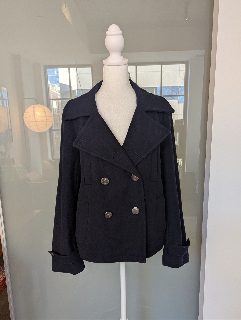 GAP Double-Breasted Navy Wool Peacoat